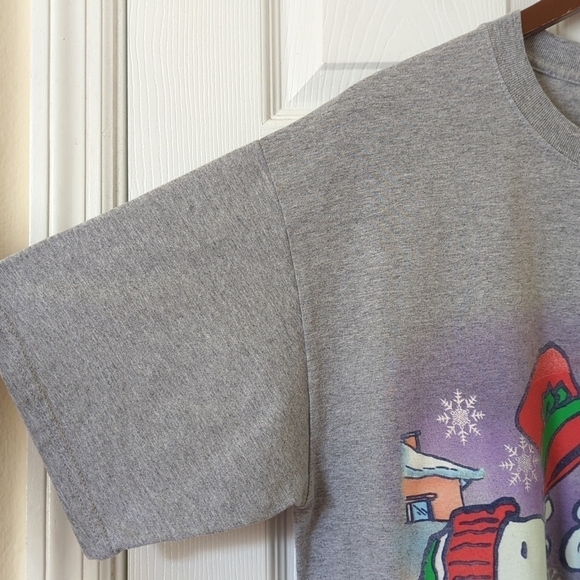 Peanuts 90's Vintage Season's Greetings Graphic Short Sleeve Crewneck T-shirt L - Picture 5 of 10